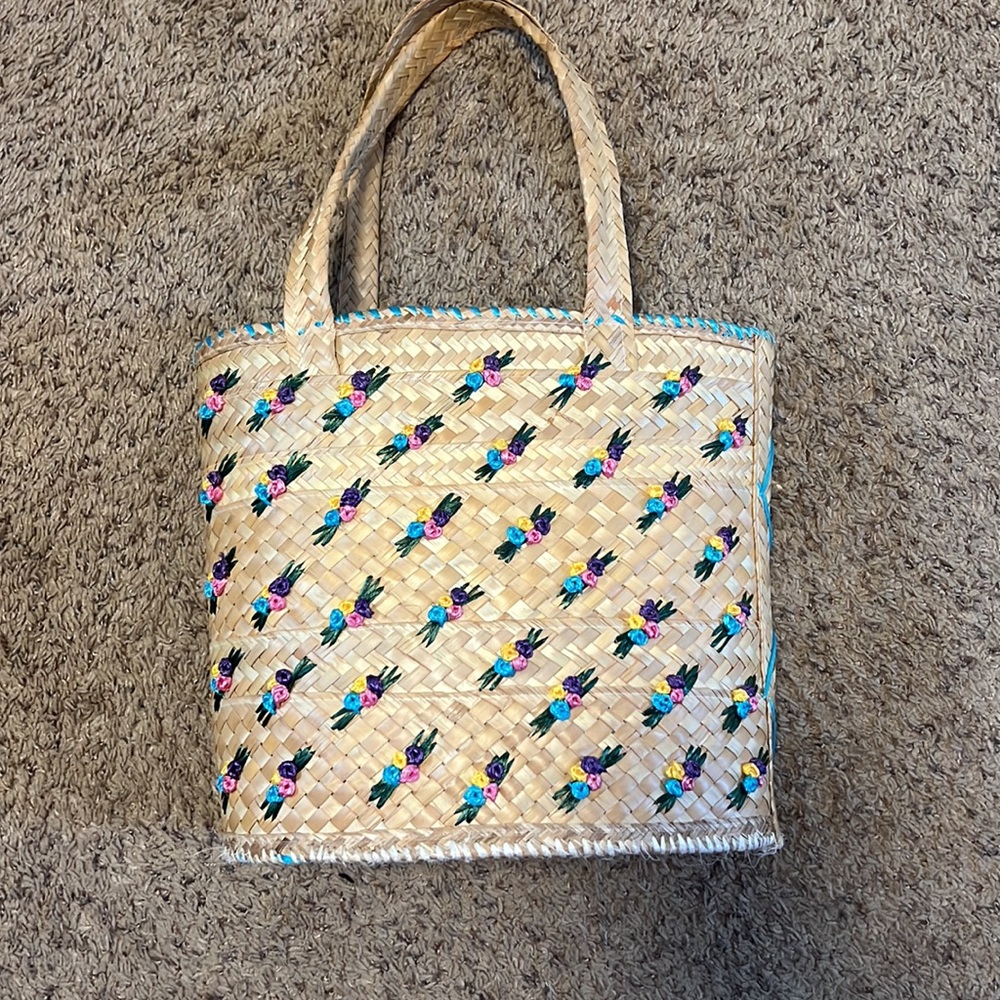 Vintage Woven Rattan Tote Bag